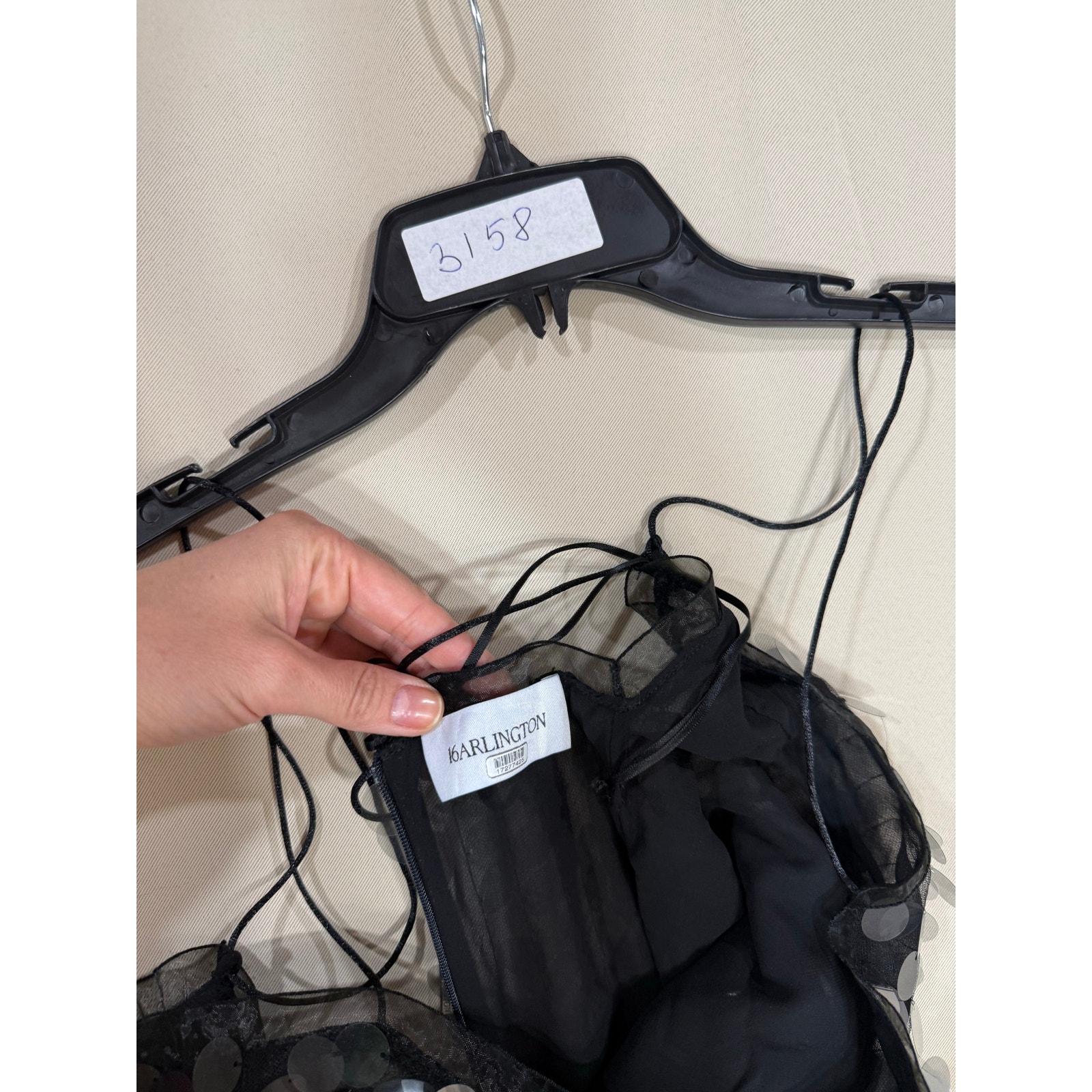 16arlington Black Sequin Mini Dress With Spaghetti Straps Size 8 — image 2 of 5